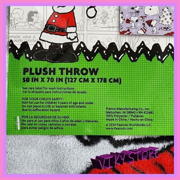 💕 NWT Snoopy Sherpa Backed Gray Throw Ultra Soft Blanket #7152 💕 - Picture 2 of 5